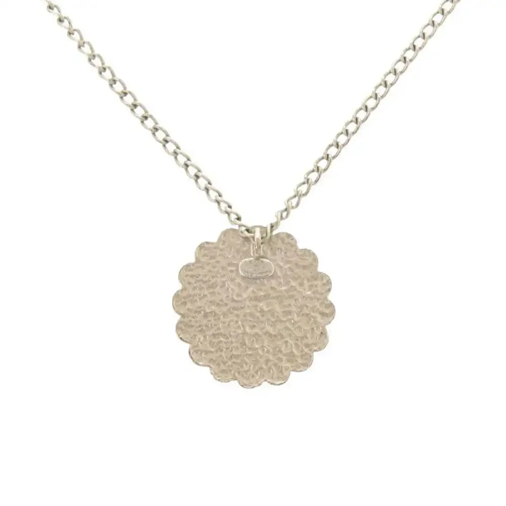 CHANEL Silver Logo Necklace